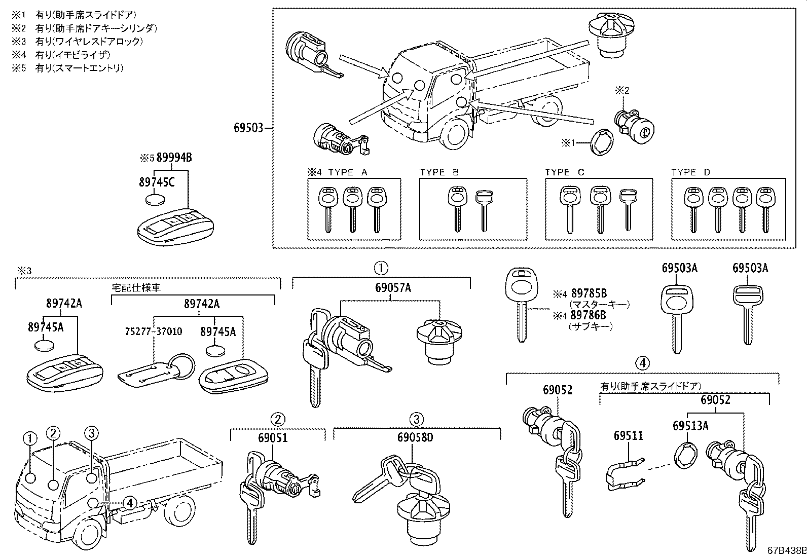 69005-37P00 CYLINDER SET, LOCK product image