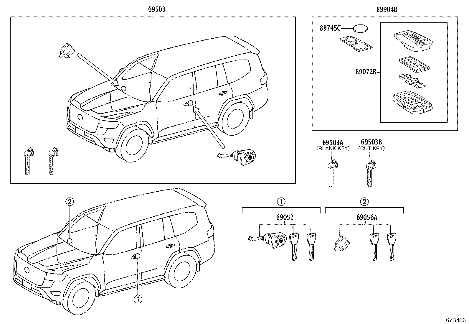 69005-60N90 CYLINDER SET, LOCK product image