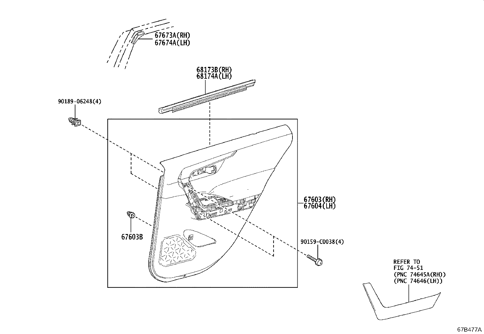 67640-0R240-C6 BOARD SUB-ASSY, REAR DOOR TRIM, LH product image