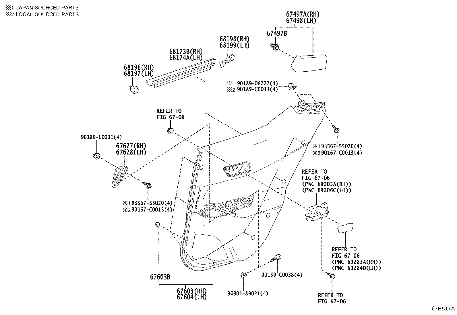 68103-F4050 GLASS SUB-ASSY, REAR DOOR, RH product image