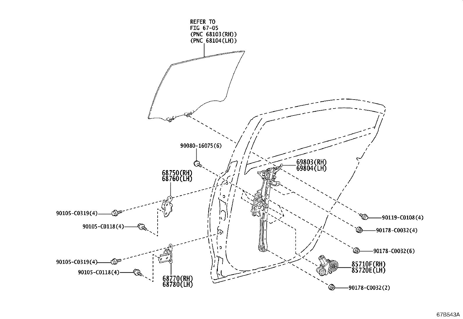 85710-02661 MOTOR ASSY, POWER WINDOW REGULATOR, RH product image