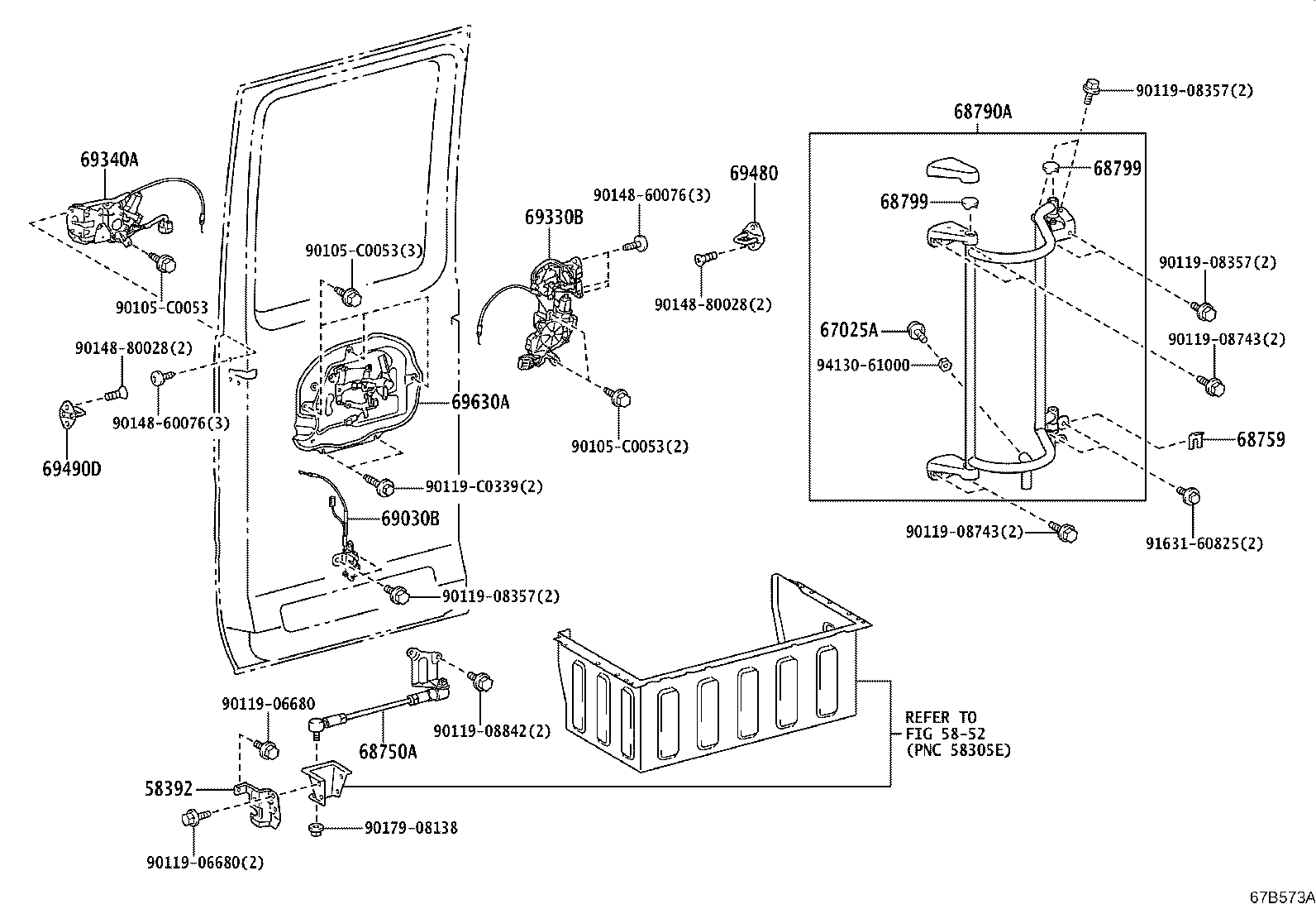 68790-36110 ARM ASSY, GLIDE DOOR product image