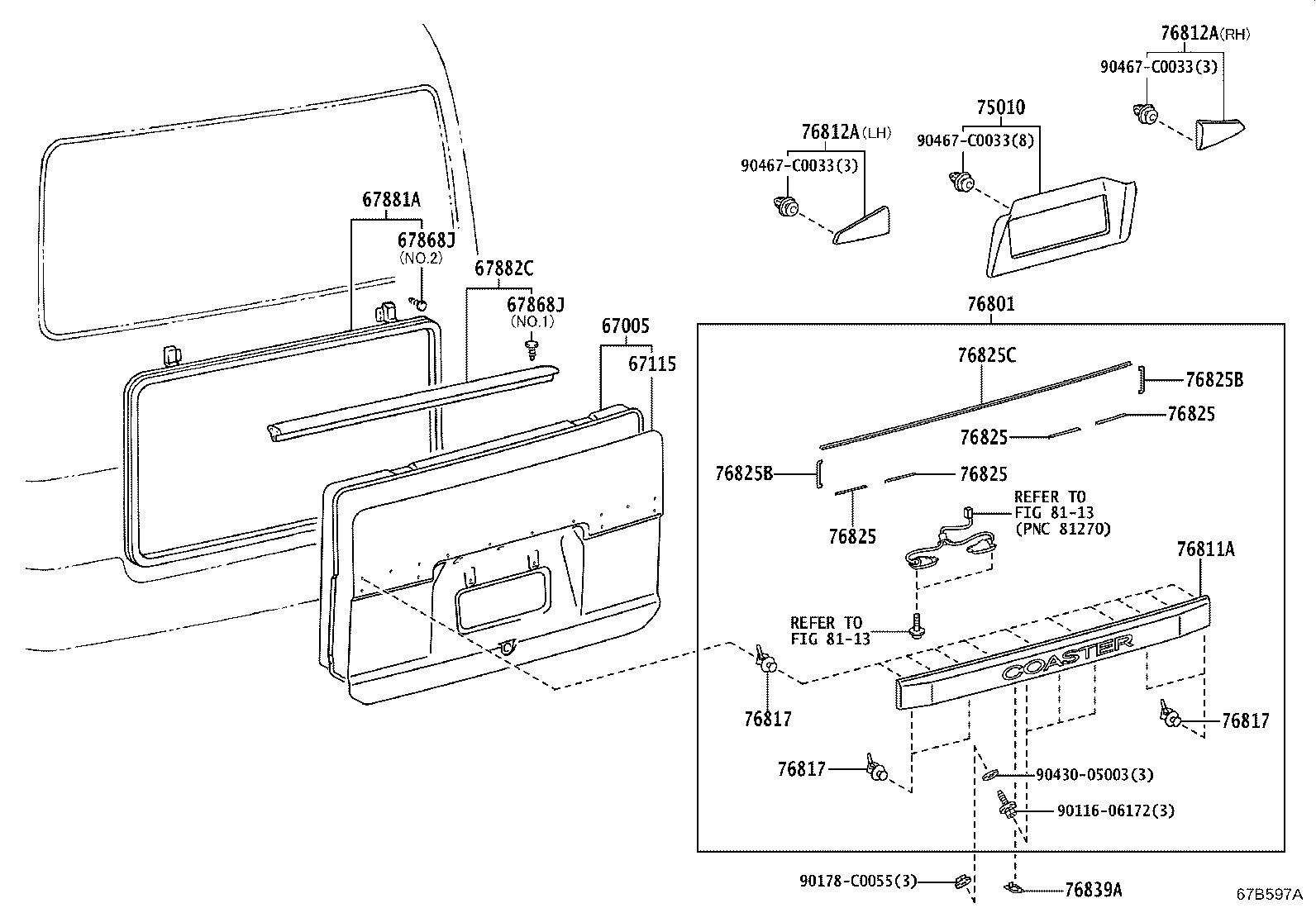 67751-0S050 BOARD, BACK DOOR TRIM product image