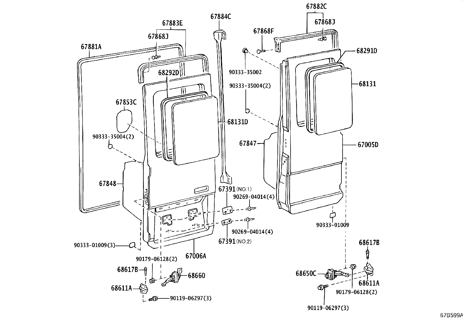 67751-0S050 BOARD, BACK DOOR TRIM product image