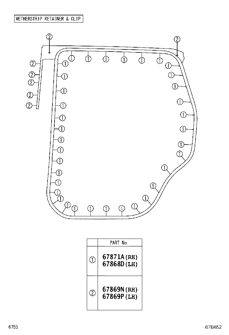 67488-BZ080 GARNISH, REAR DOOR REAR GUIDE BRACKET, LH product image