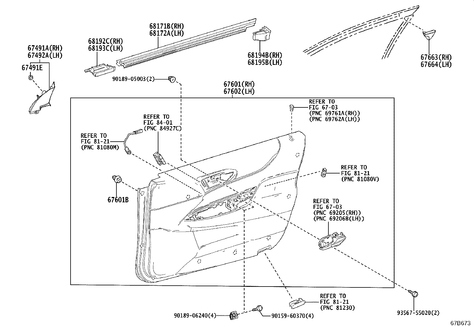 67002-62030 PANEL SUB-ASSY, FRONT DOOR, LH product image