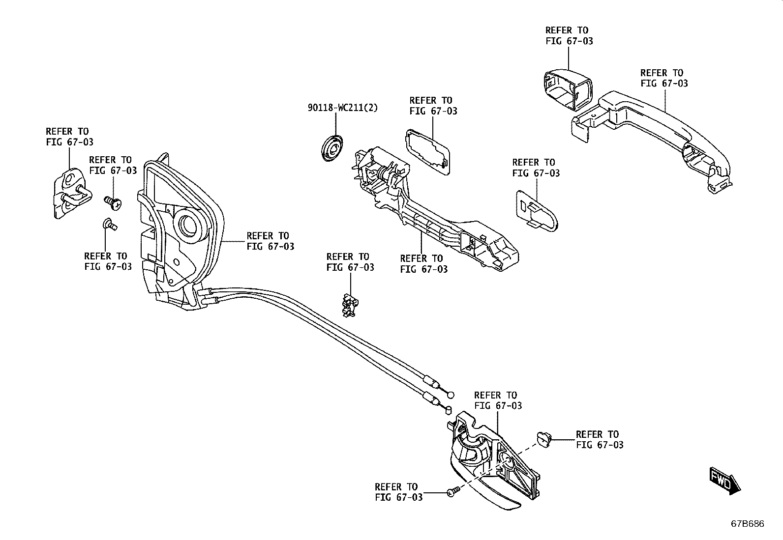 67404-WC004 FRAME SUB-ASSY, FRONT DOOR, REAR LOWER LH product image