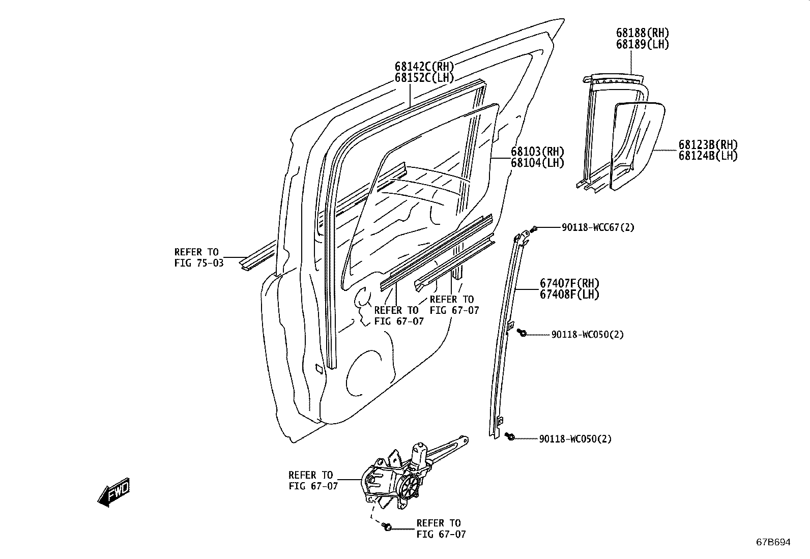 67003-WC005 PANEL SUB-ASSY, REAR DOOR, RH product image
