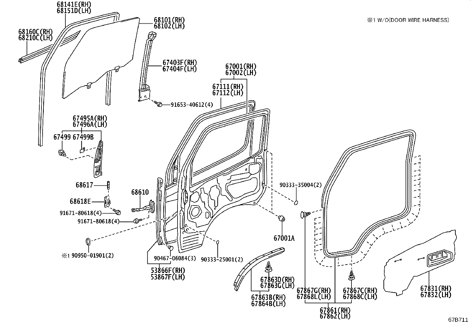 67002-37323 PANEL SUB-ASSY, FRONT DOOR, LH product image