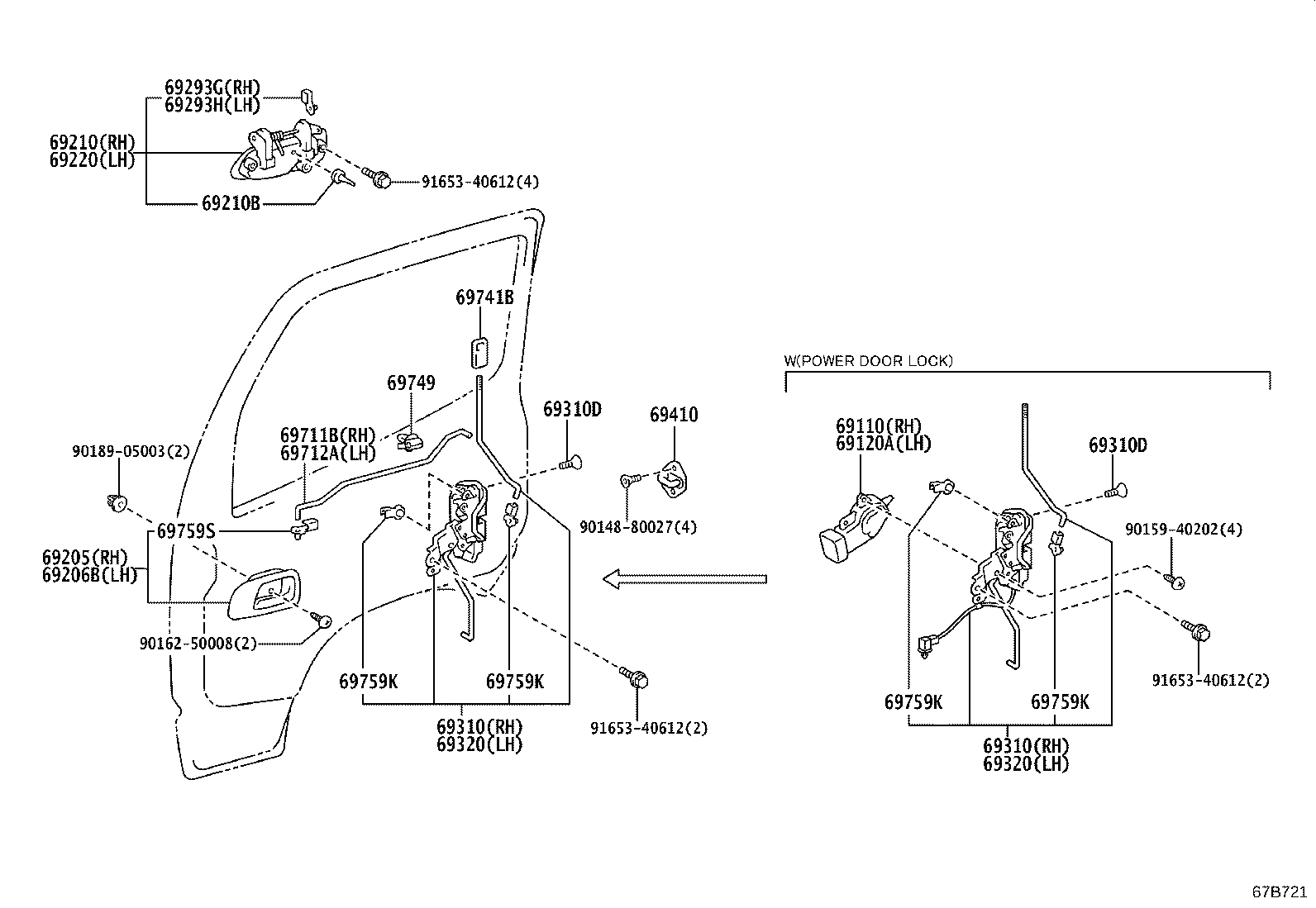 69110-25010 ACTUATOR ASSY, FRONT DOOR LOCK, RH product image