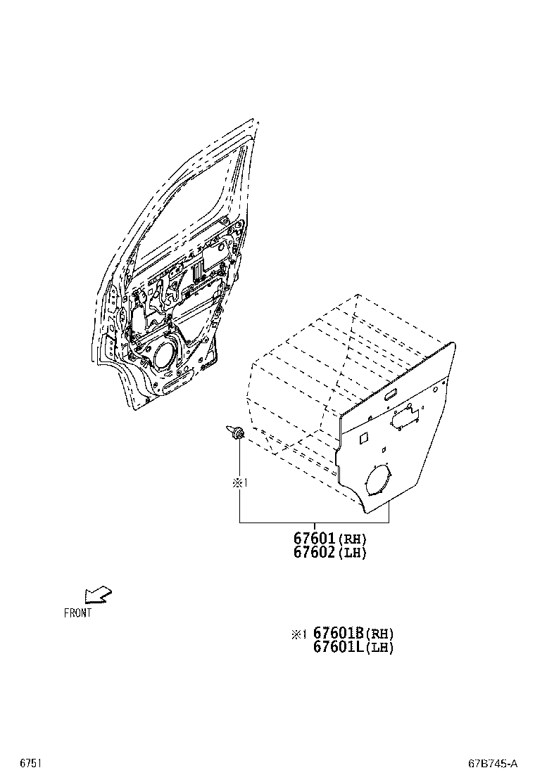 67002-BZ810 PANEL SUB-ASSY, FRONT DOOR, LH product image