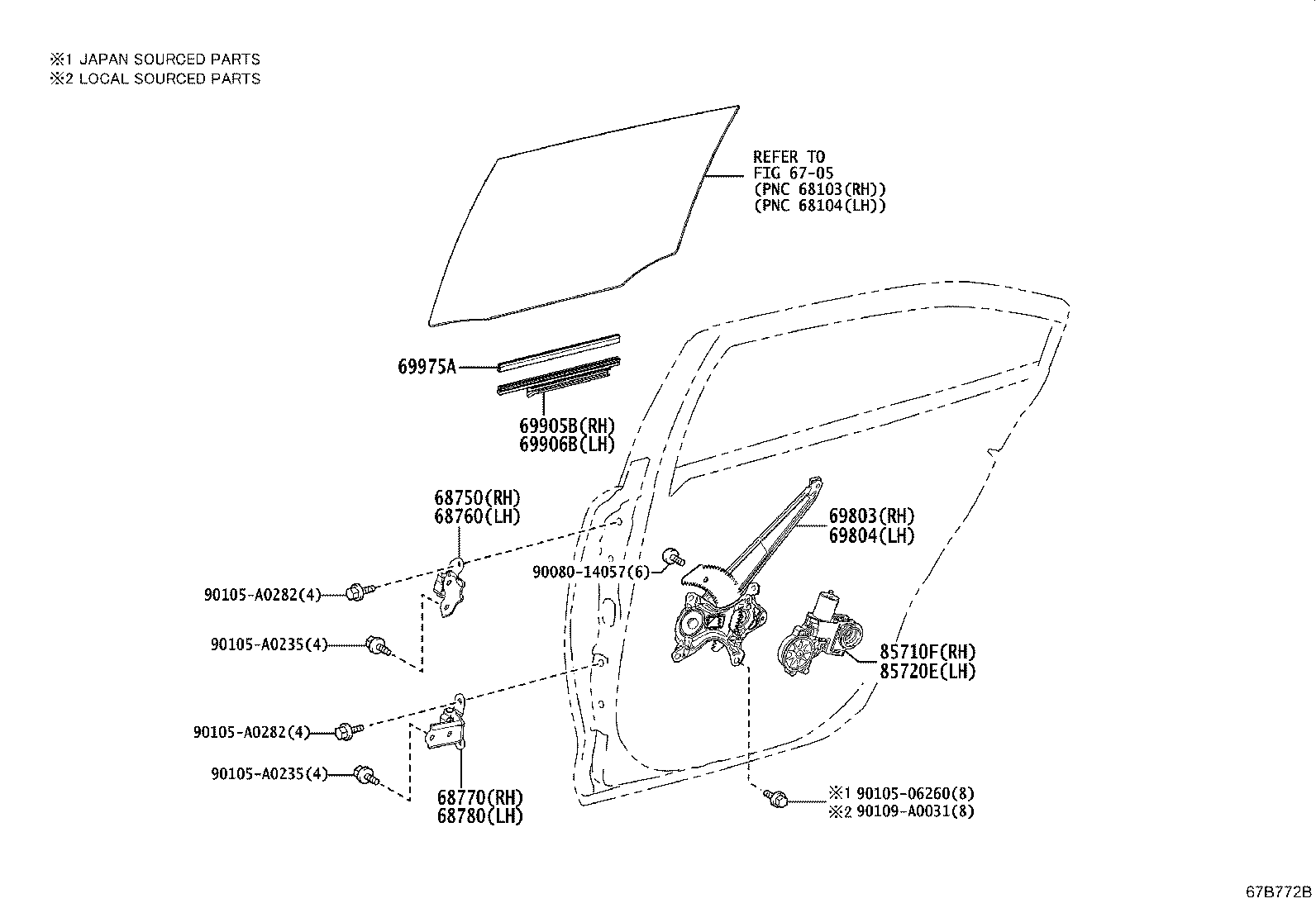 Toyota 69905-0R030 CHANNEL SUB-ASSY, REAR DOOR GLASS, RH
