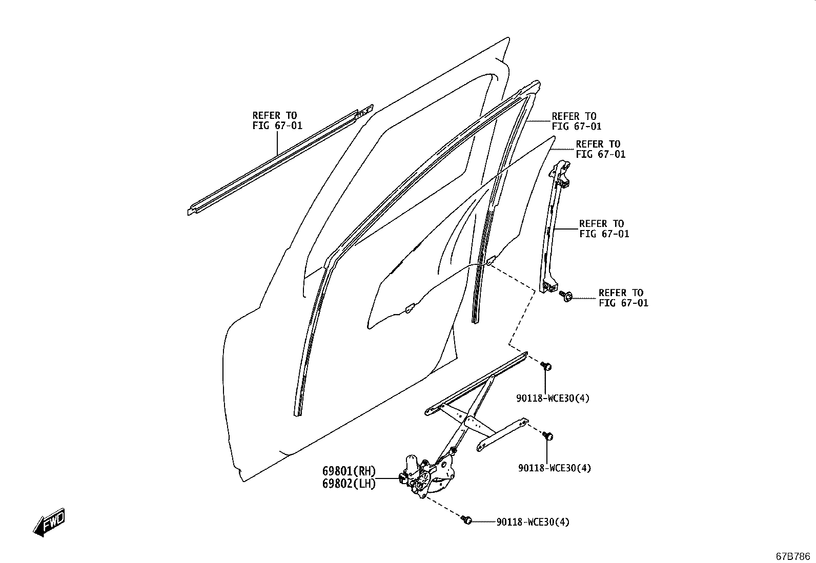 69802-WC016 REGULATOR SUB-ASSY, FRONT DOOR WINDOW, LH product image