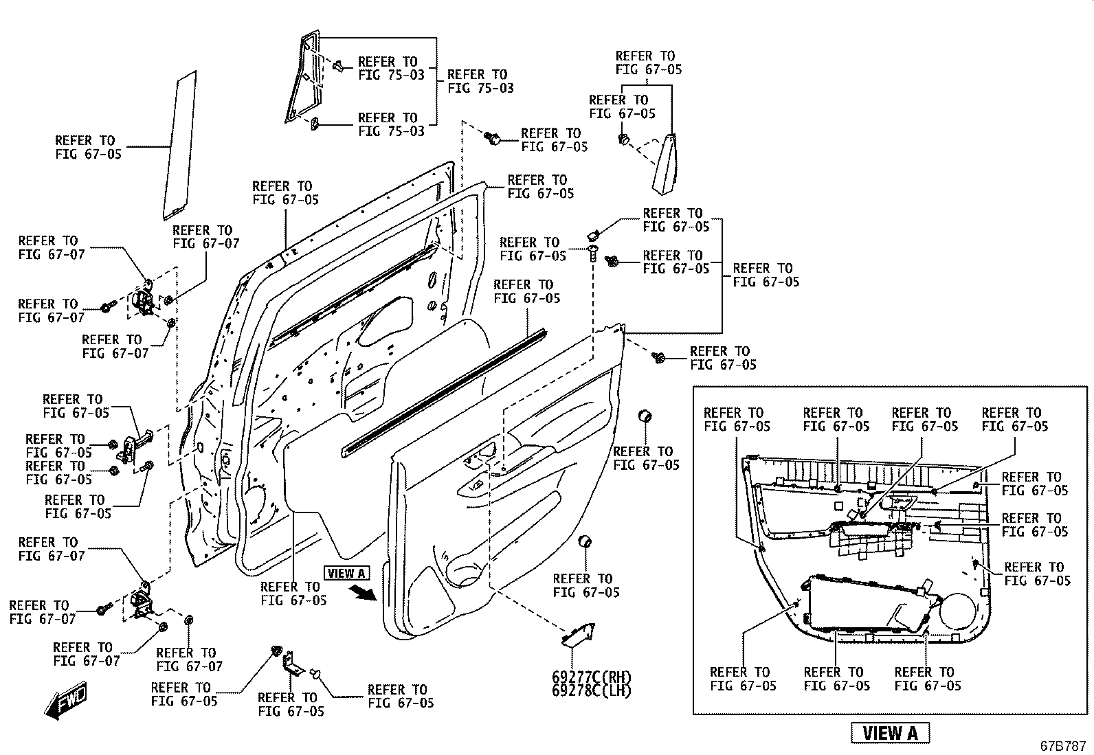 69240-WC014 HANDLE ASSY, REAR DOOR OUTSIDE, LH product image