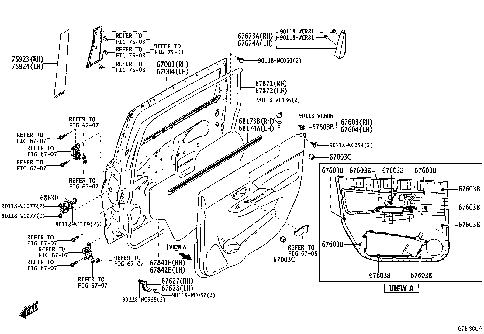 67004-WC006 PANEL SUB-ASSY, REAR DOOR, LH product image
