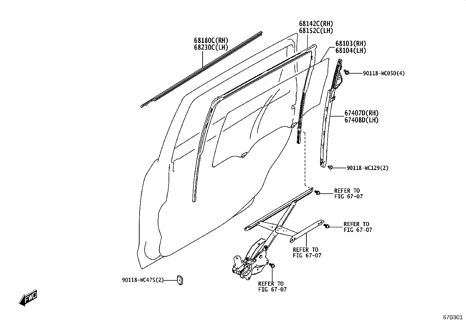 67004-WC006 PANEL SUB-ASSY, REAR DOOR, LH product image