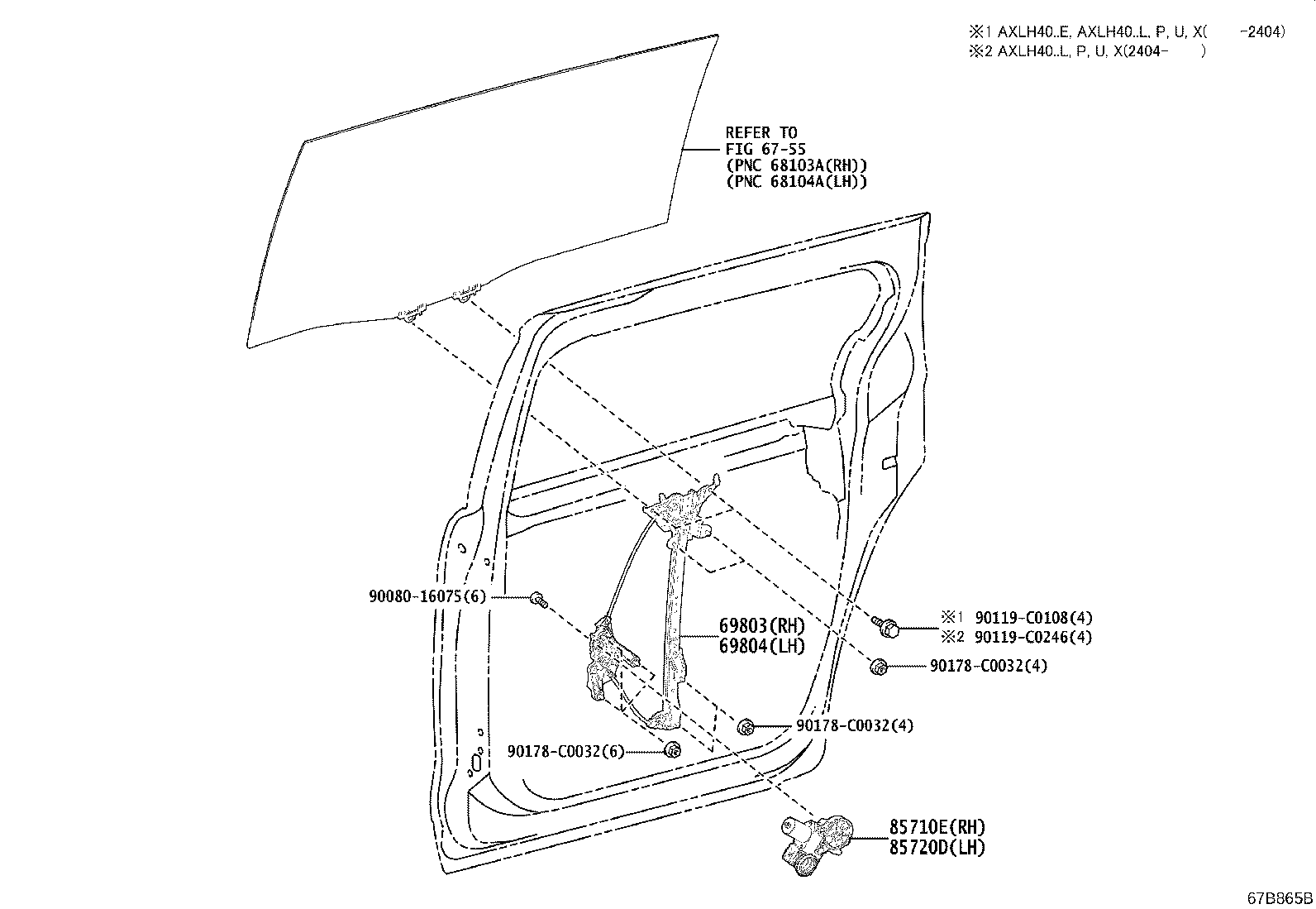 85710-08090 MOTOR ASSY, POWER WINDOW REGULATOR, RH product image