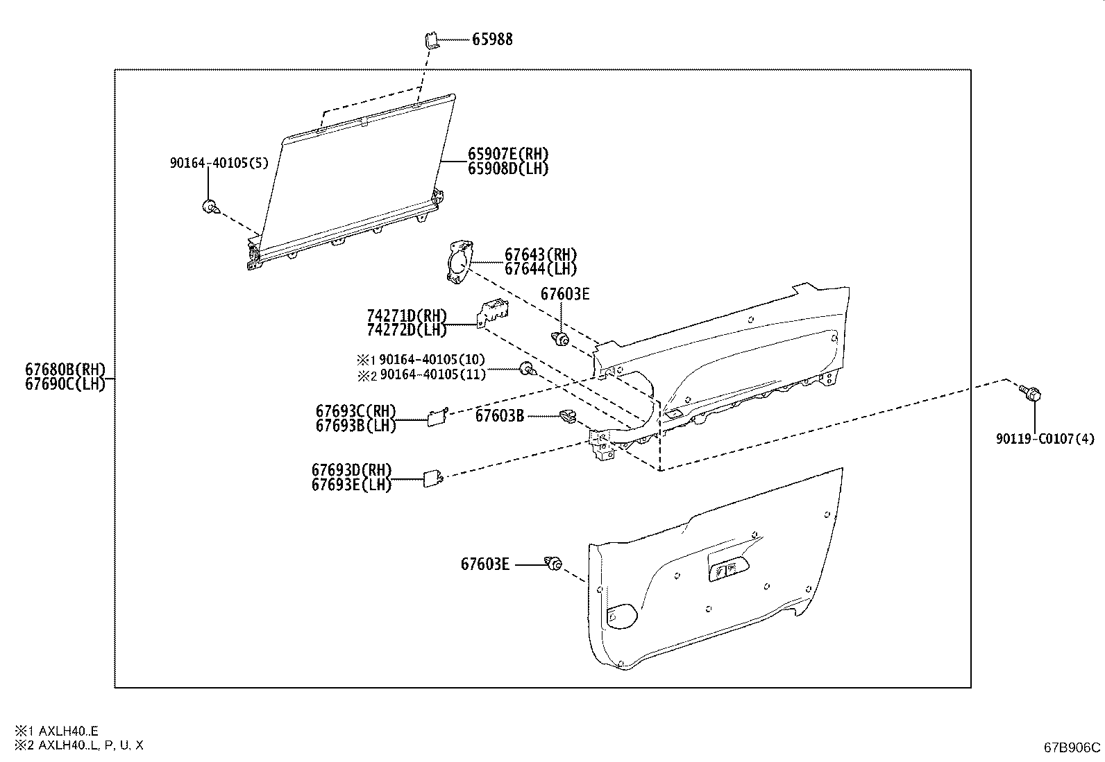 67004-08160 DOOR SUB-ASSY, SLIDE, LH product image