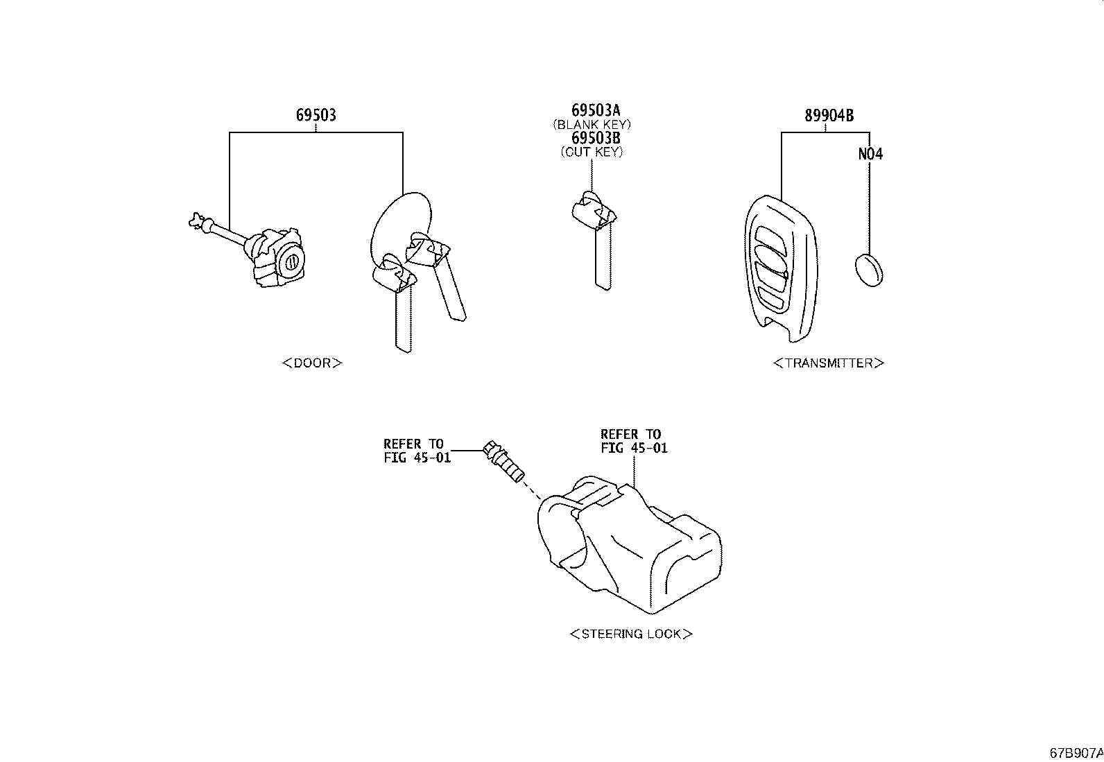 Toyota SU003-12147 CYLINDER SET, LOCK