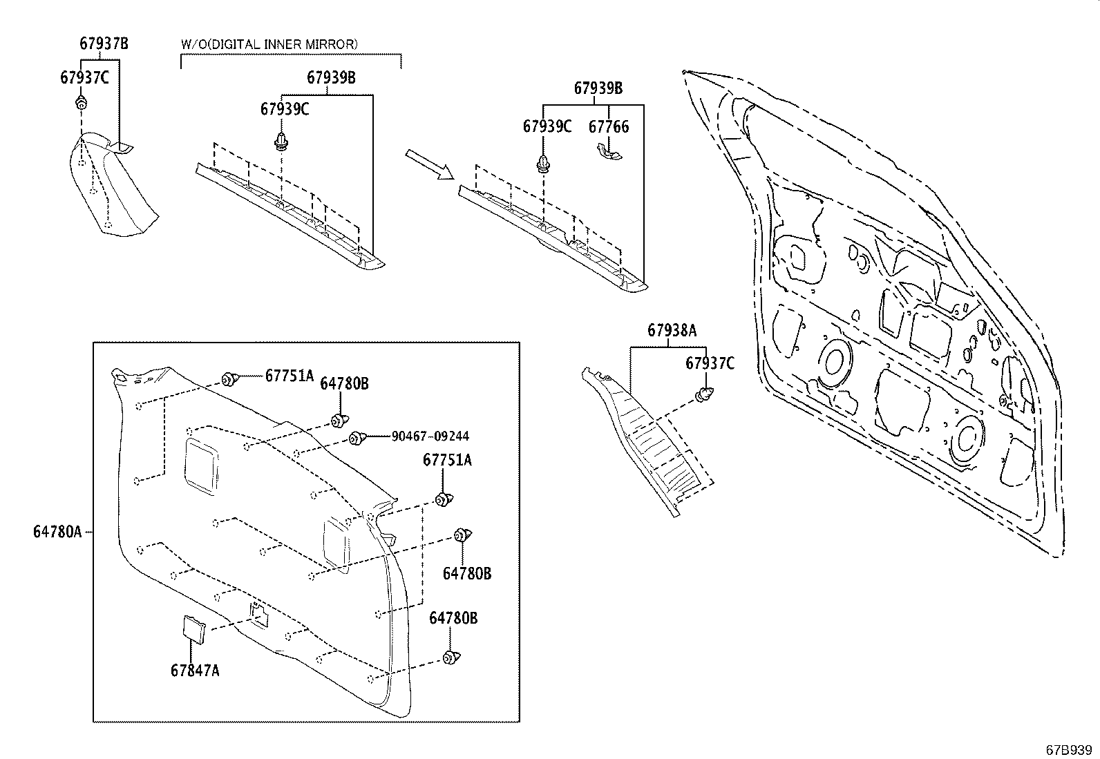63191-60040 WEATHERSTRIP, BACK DOOR, NO.2 product image