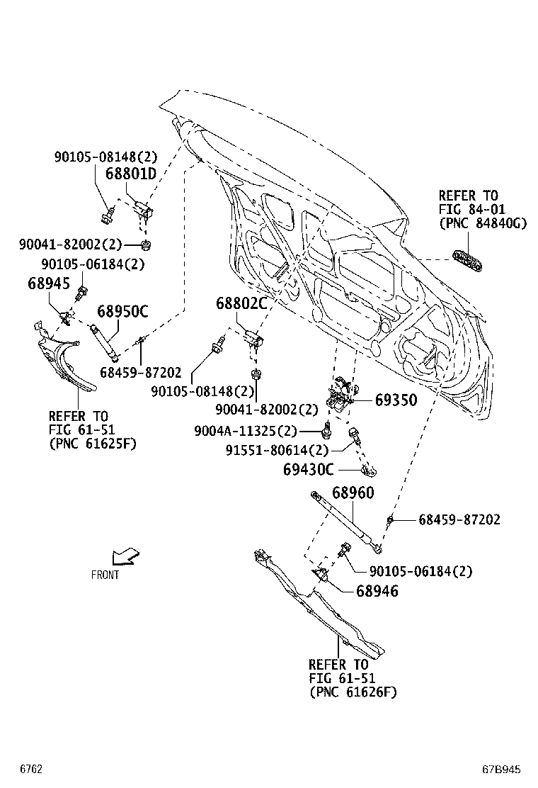 68801-BZ190 HINGE SUB-ASSY, BACK DOOR, RH product image