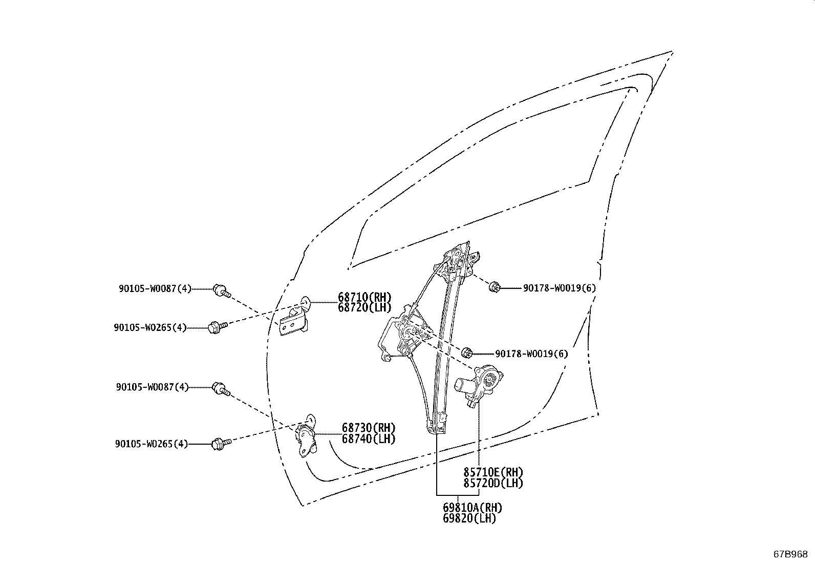 68720-02060 HINGE ASSY, FRONT DOOR, UPPER LH product image