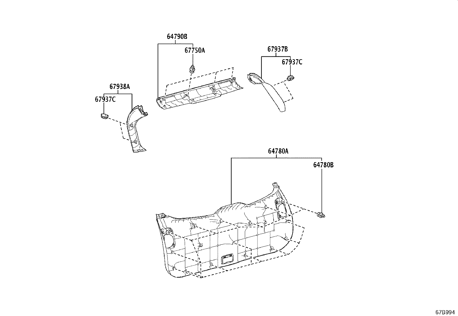 67005-0A070 PANEL SUB-ASSY, BACK DOOR product image