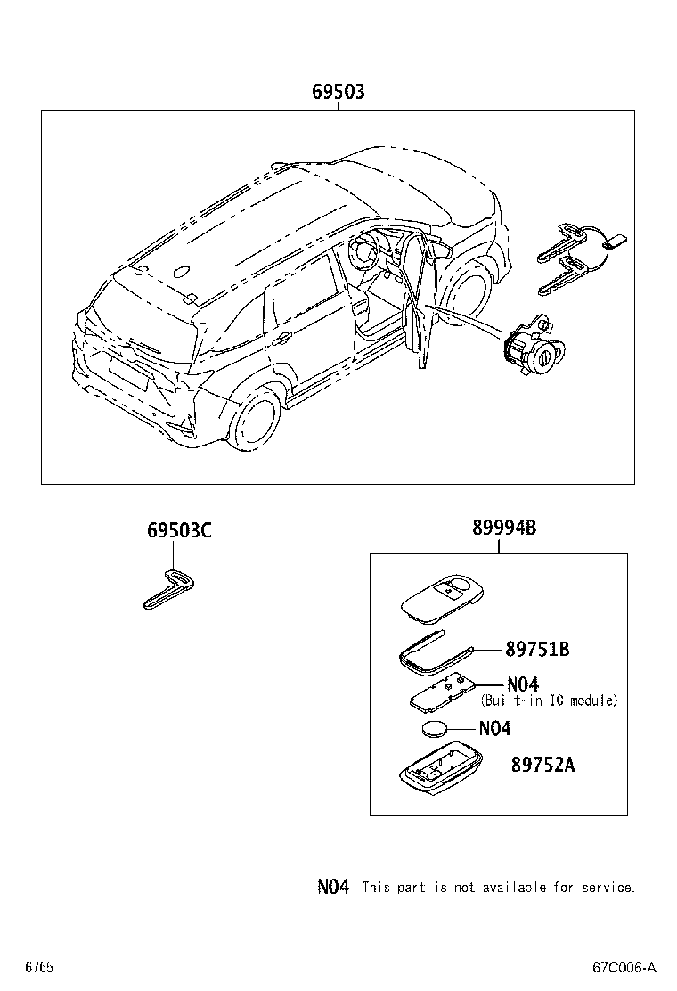 89994-BZ070 TRANSMITTER, ELECTRICAL KEY product image