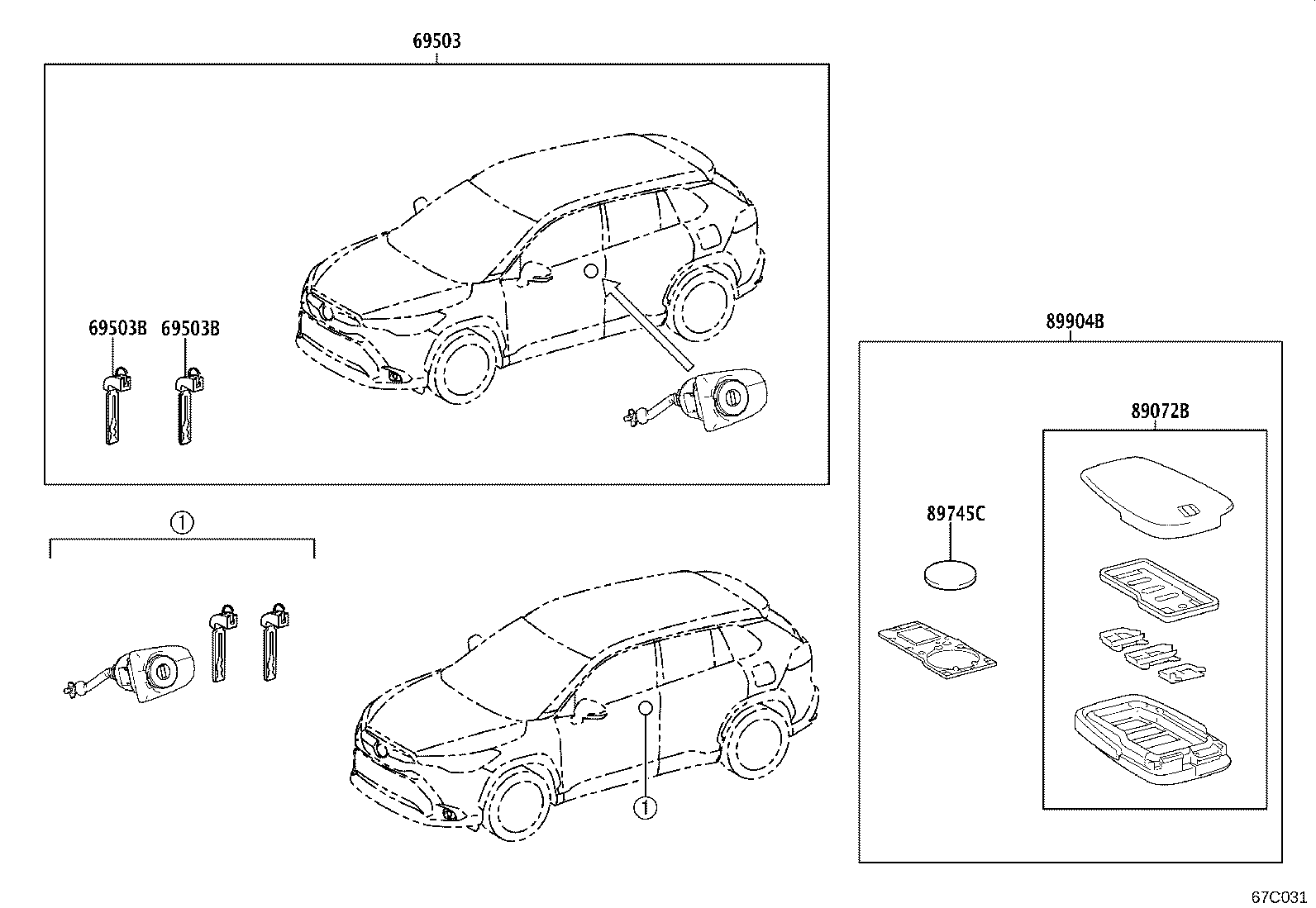 69005-0A120 CYLINDER SET, LOCK product image