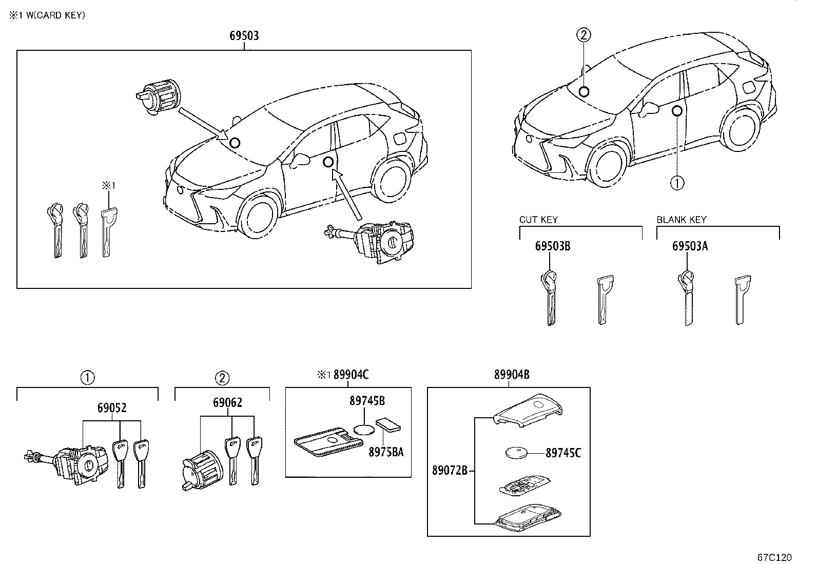 89072-F6010 HOUSING SET, DOOR CONTROL TRANSMITTER (FOR SMART KEY) product image
