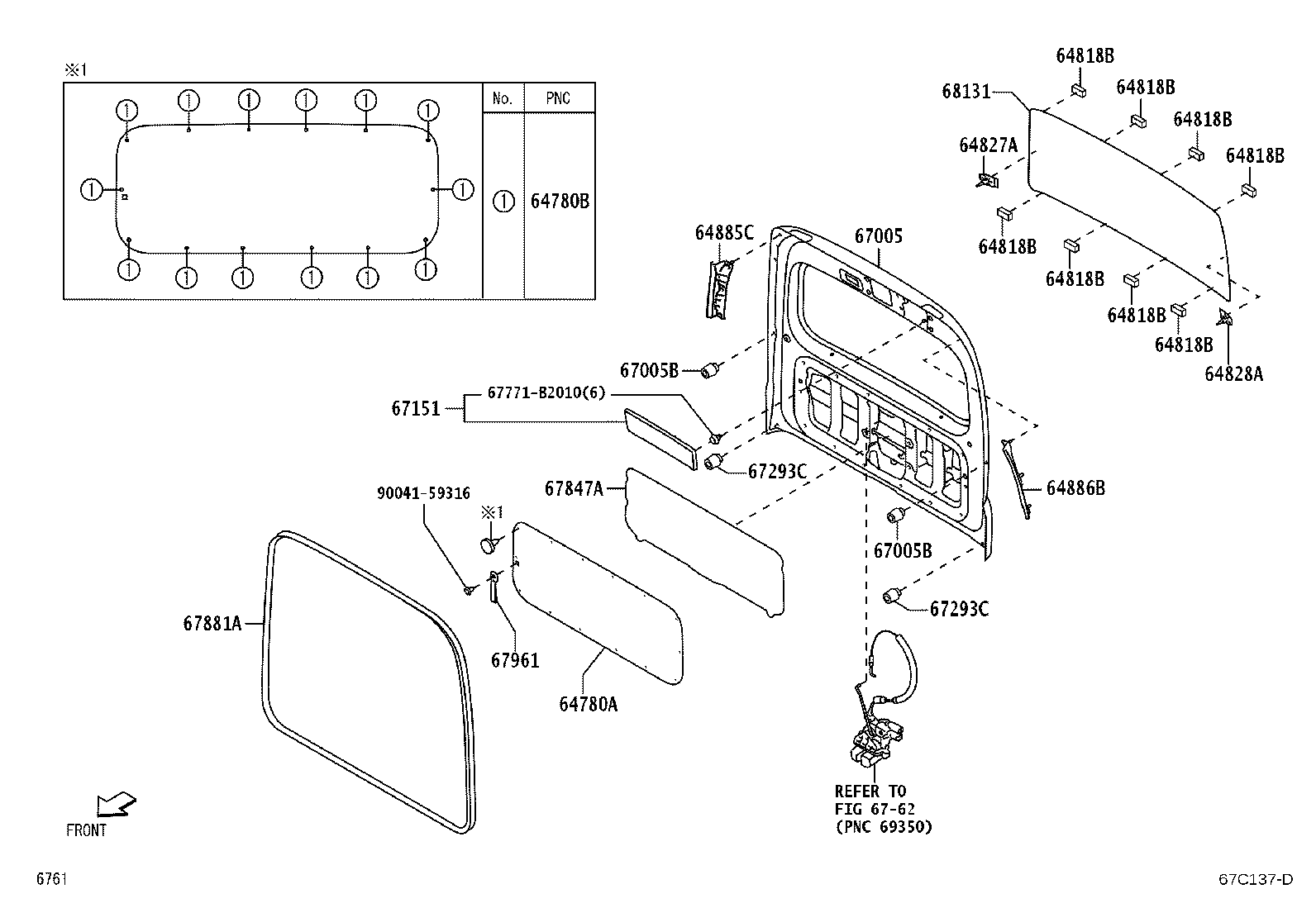 67005-B5270 PANEL SUB-ASSY, BACK DOOR product image