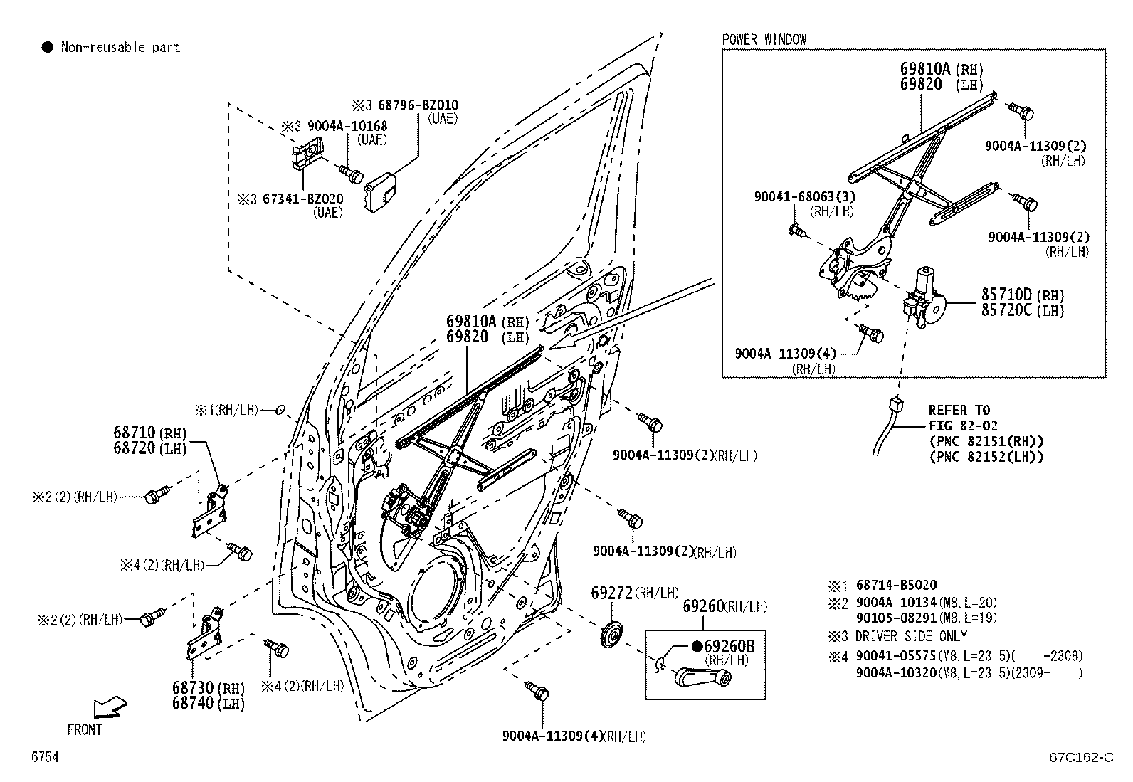 69802-BZ080 REGULATOR ASSY, FRONT DOOR WINDOW, LH product image