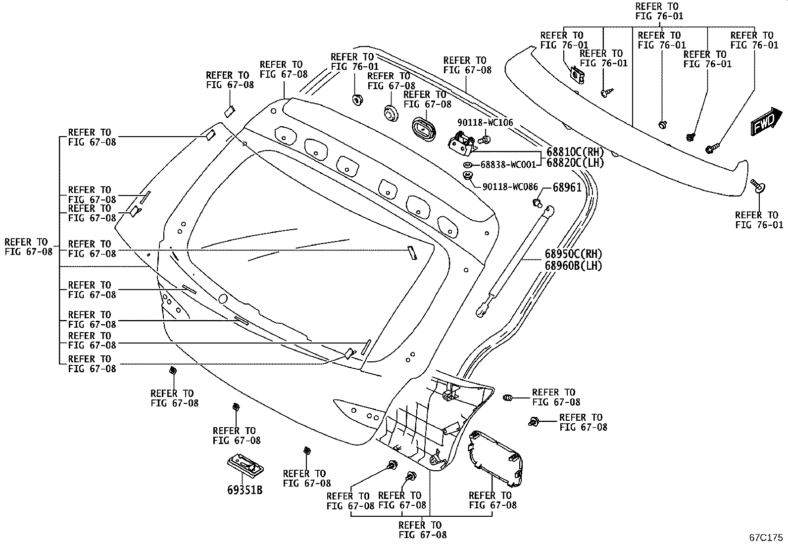 68960-WC003 STAY ASSY, BACK DOOR, LH product image