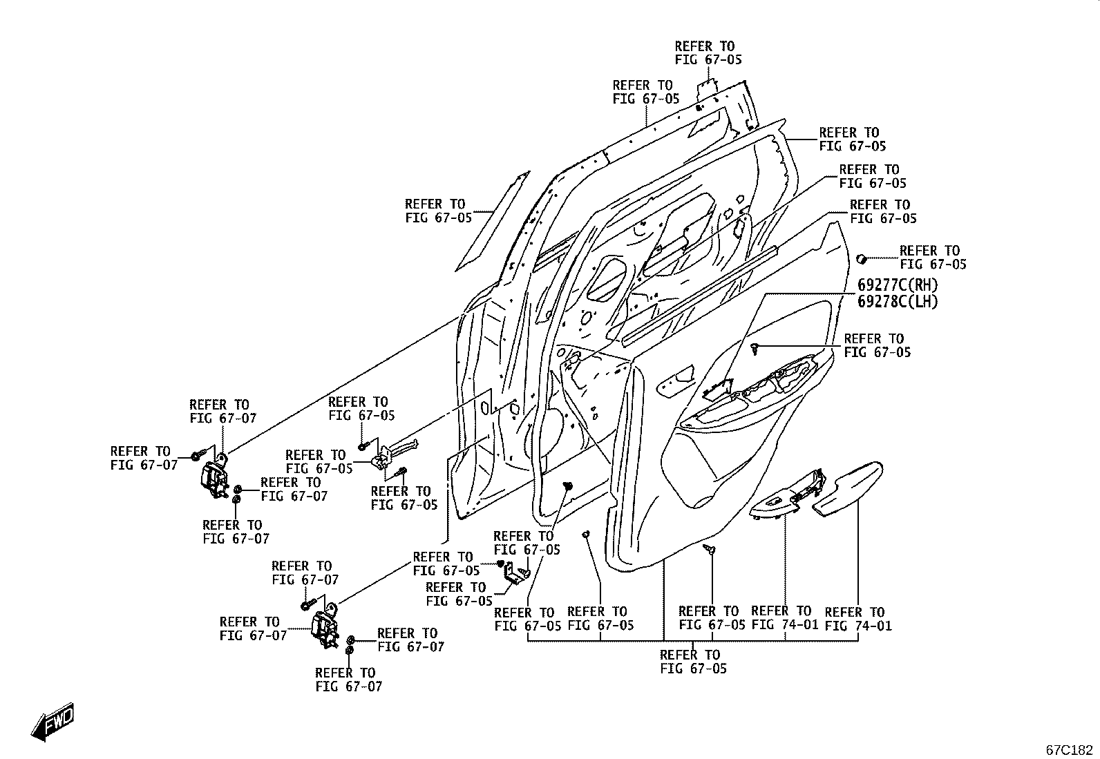 69230-WC032 HANDLE ASSY, REAR DOOR OUTSIDE, RH product image