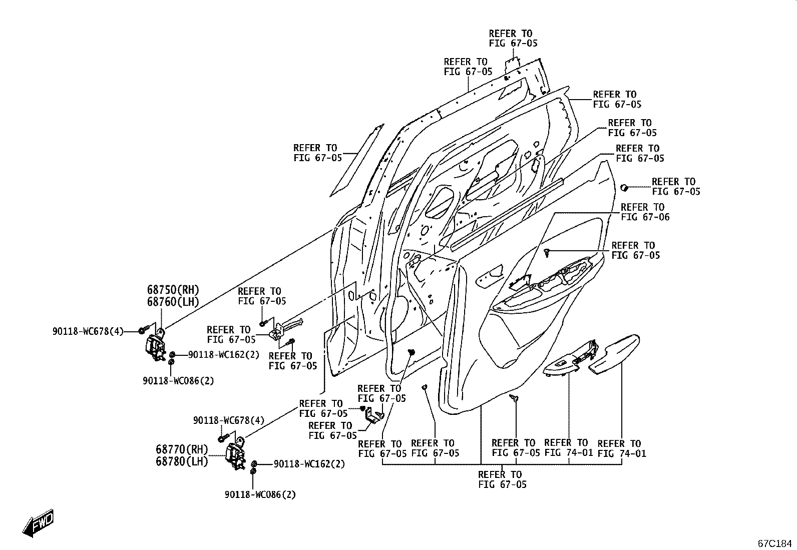 69840-WC006 REGULATOR SUB-ASSY, REAR DOOR WINDOW, LH product image