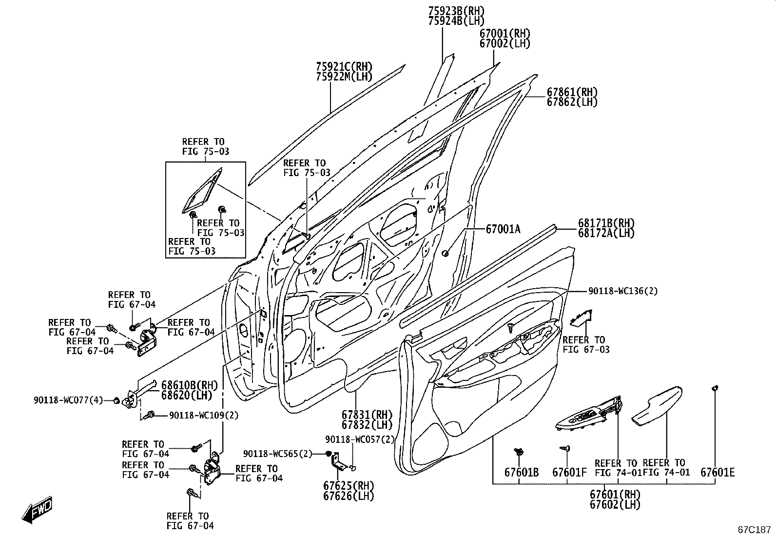68110-WC008 GLASS SUB-ASSY, FRONT DOOR, RH product image