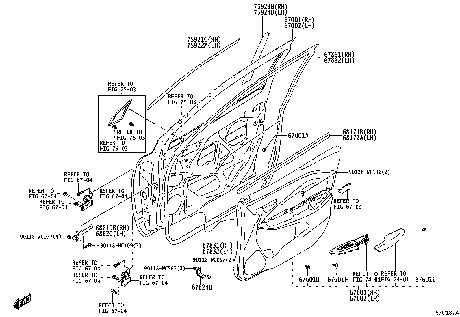 67002-WC020 PANEL SUB-ASSY, FRONT DOOR, LH product image