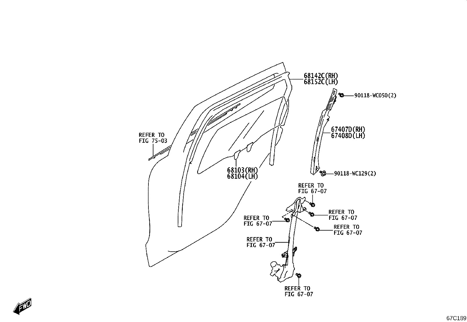 67004-WC008 PANEL SUB-ASSY, REAR DOOR, LH product image