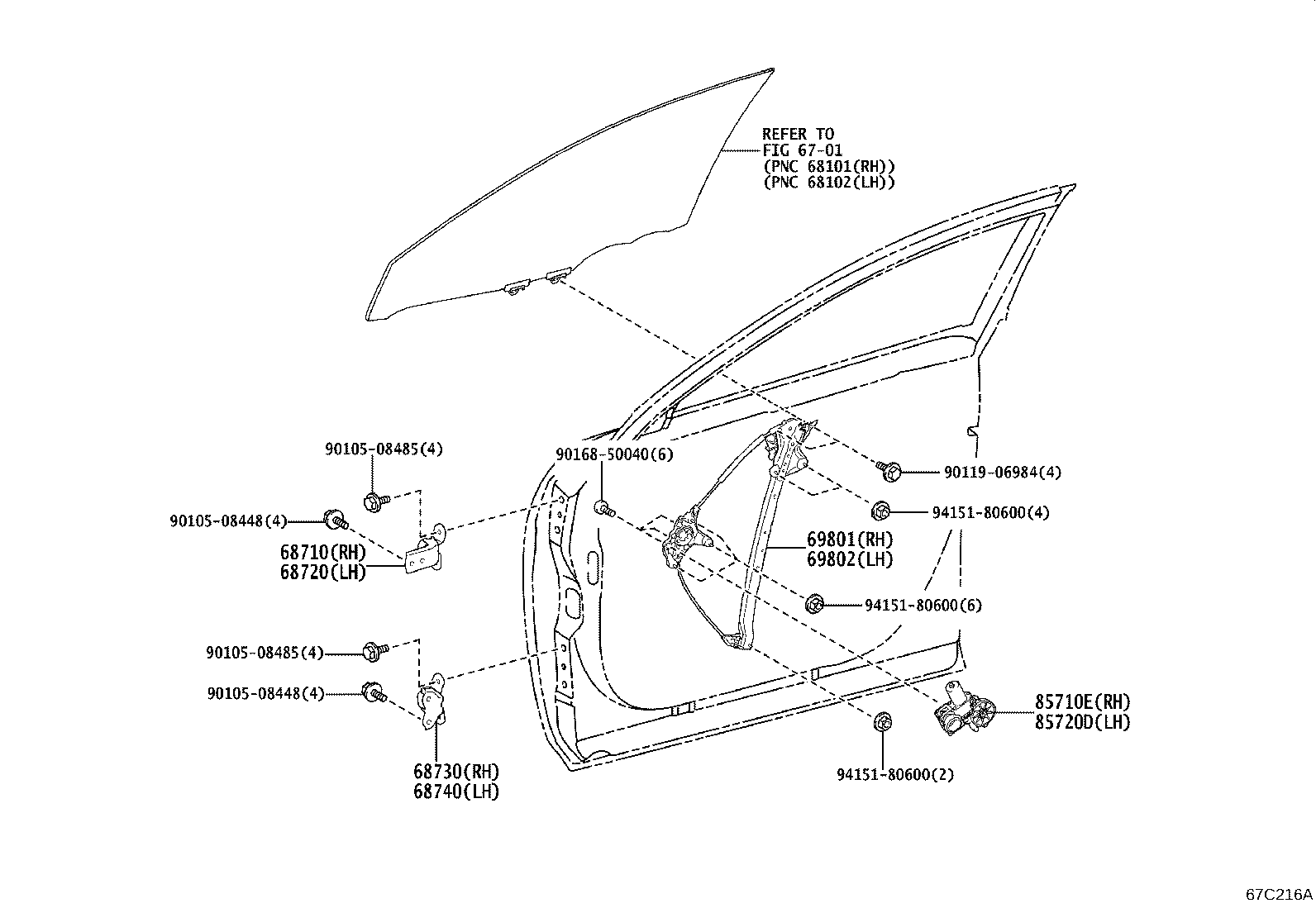 Toyota 85710-30570 MOTOR ASSY, POWER WINDOW REGULATOR, RH