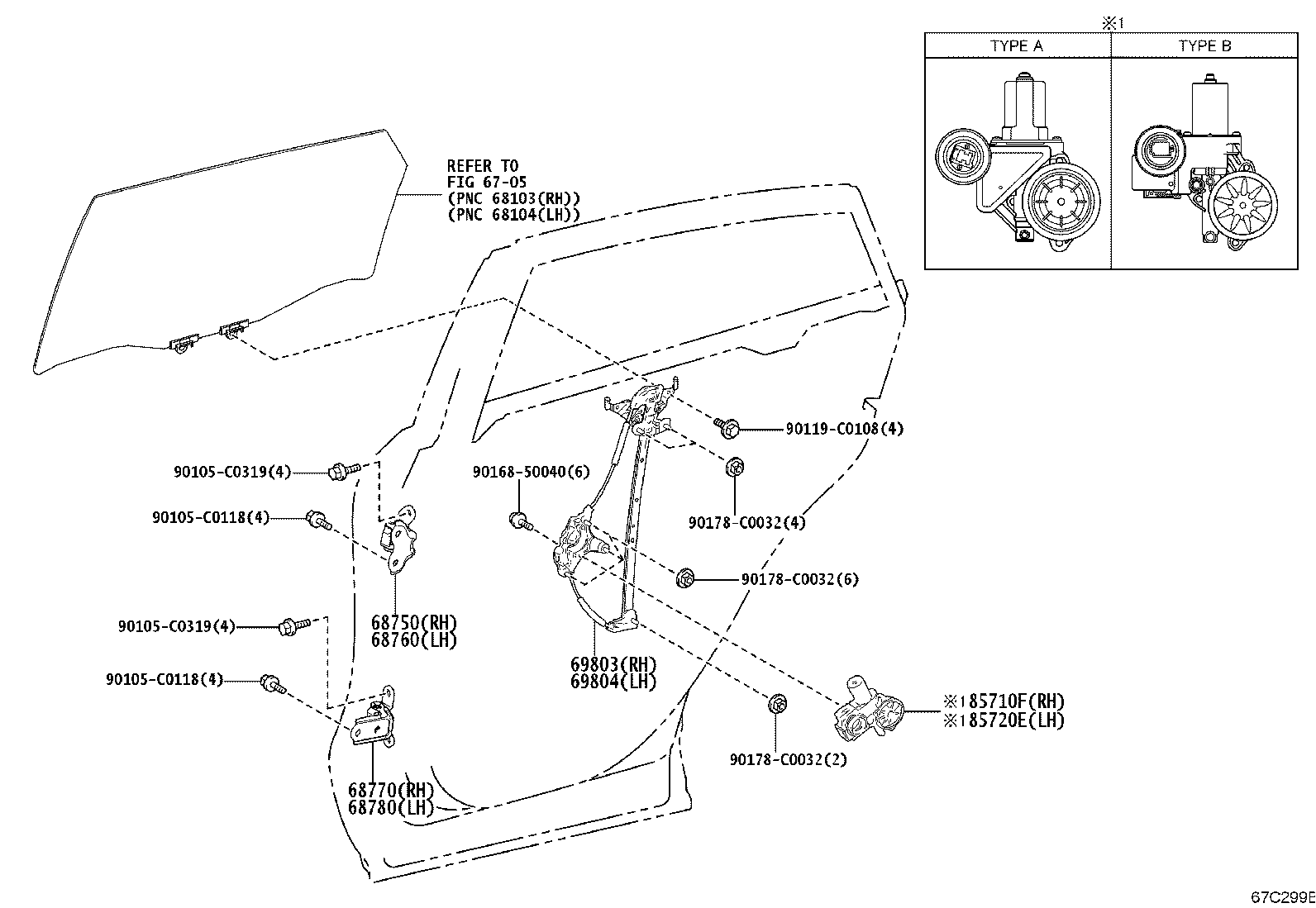 85720-0R140 MOTOR ASSY, POWER WINDOW REGULATOR, LH product image