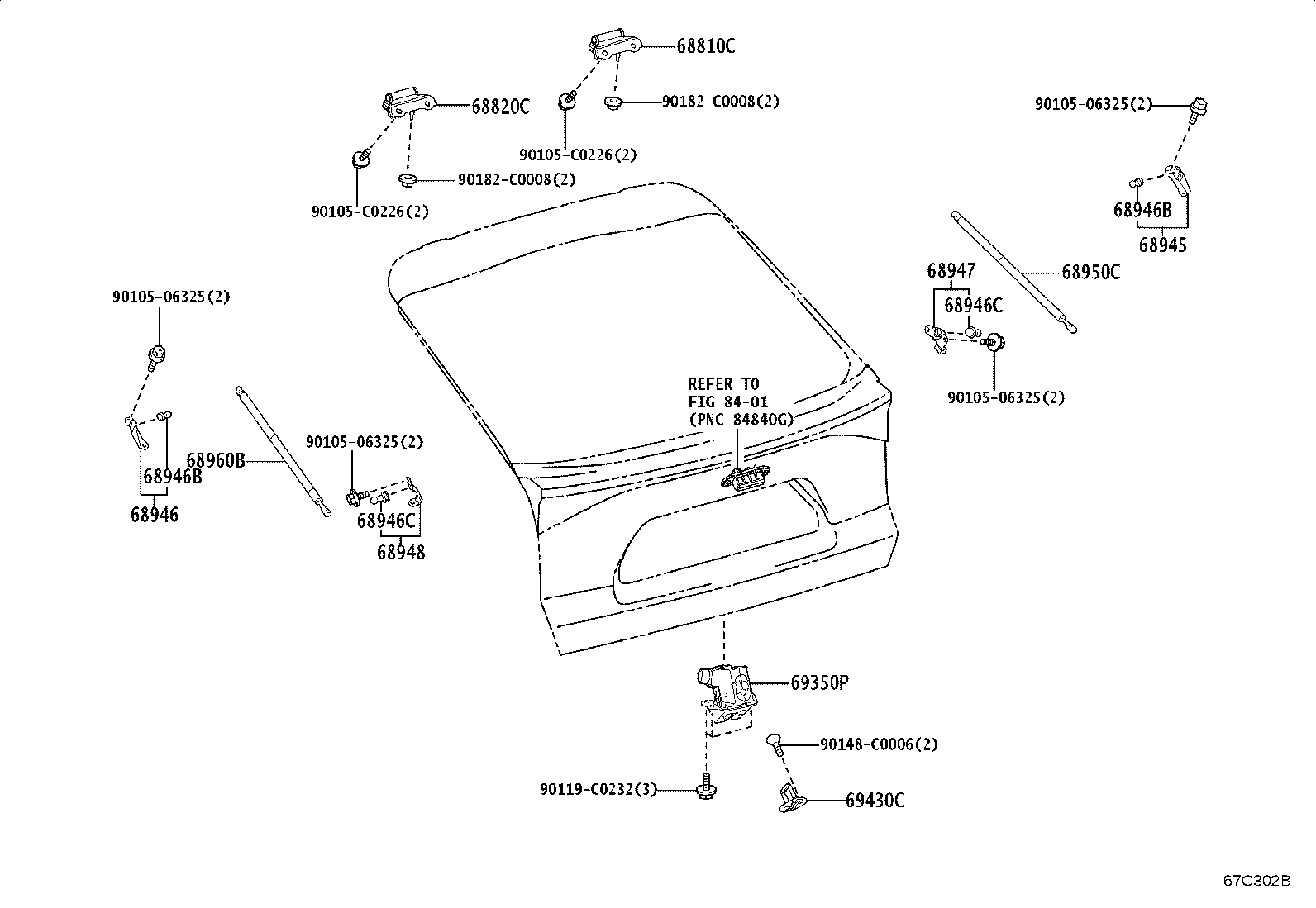 68950-0R050 STAY ASSY, BACK DOOR, RH product image