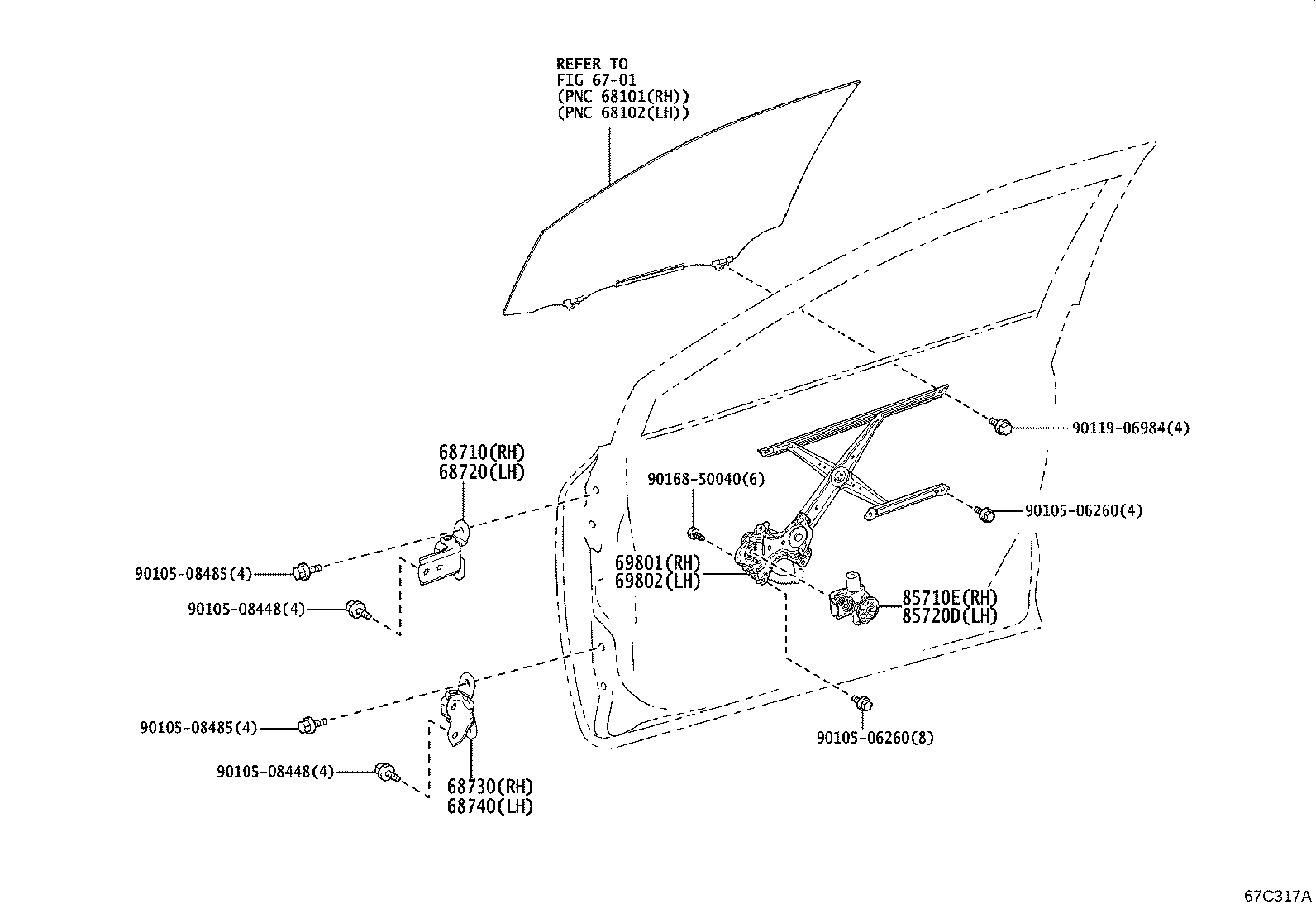 85710-16210 MOTOR ASSY, POWER WINDOW REGULATOR, RH product image