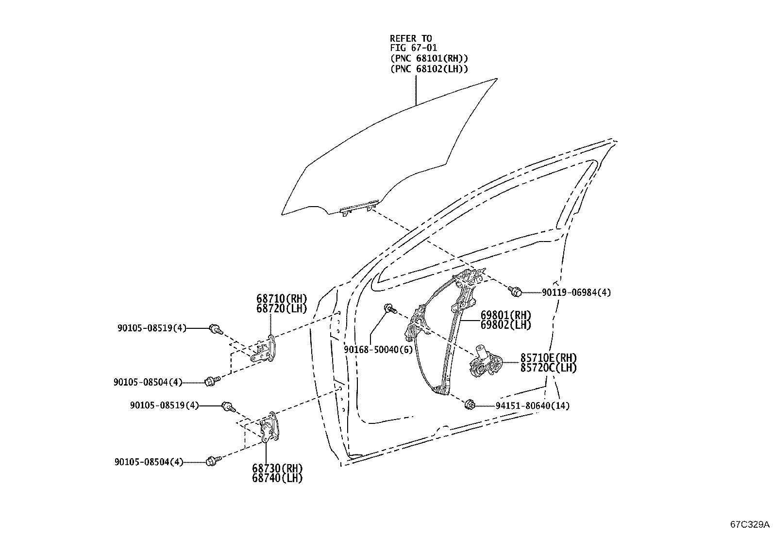 Toyota 85720-76050 MOTOR ASSY, POWER WINDOW REGULATOR, LH
