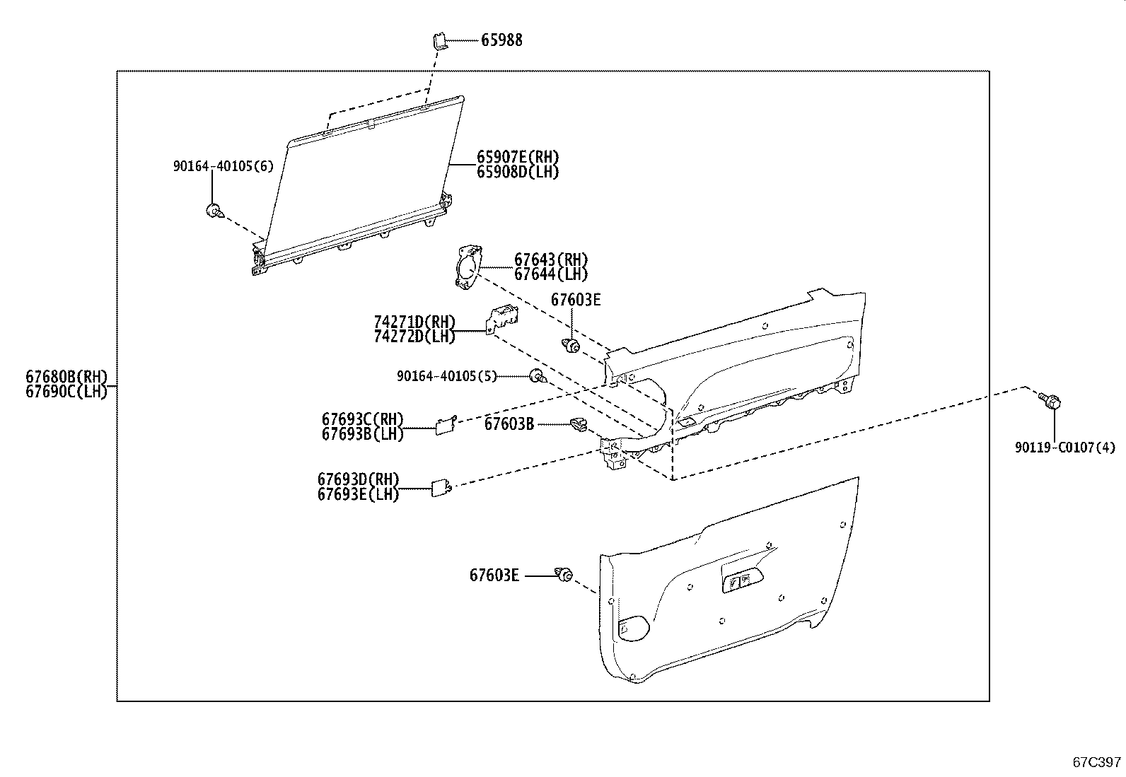 67003-08170 DOOR SUB-ASSY, SLIDE, RH product image