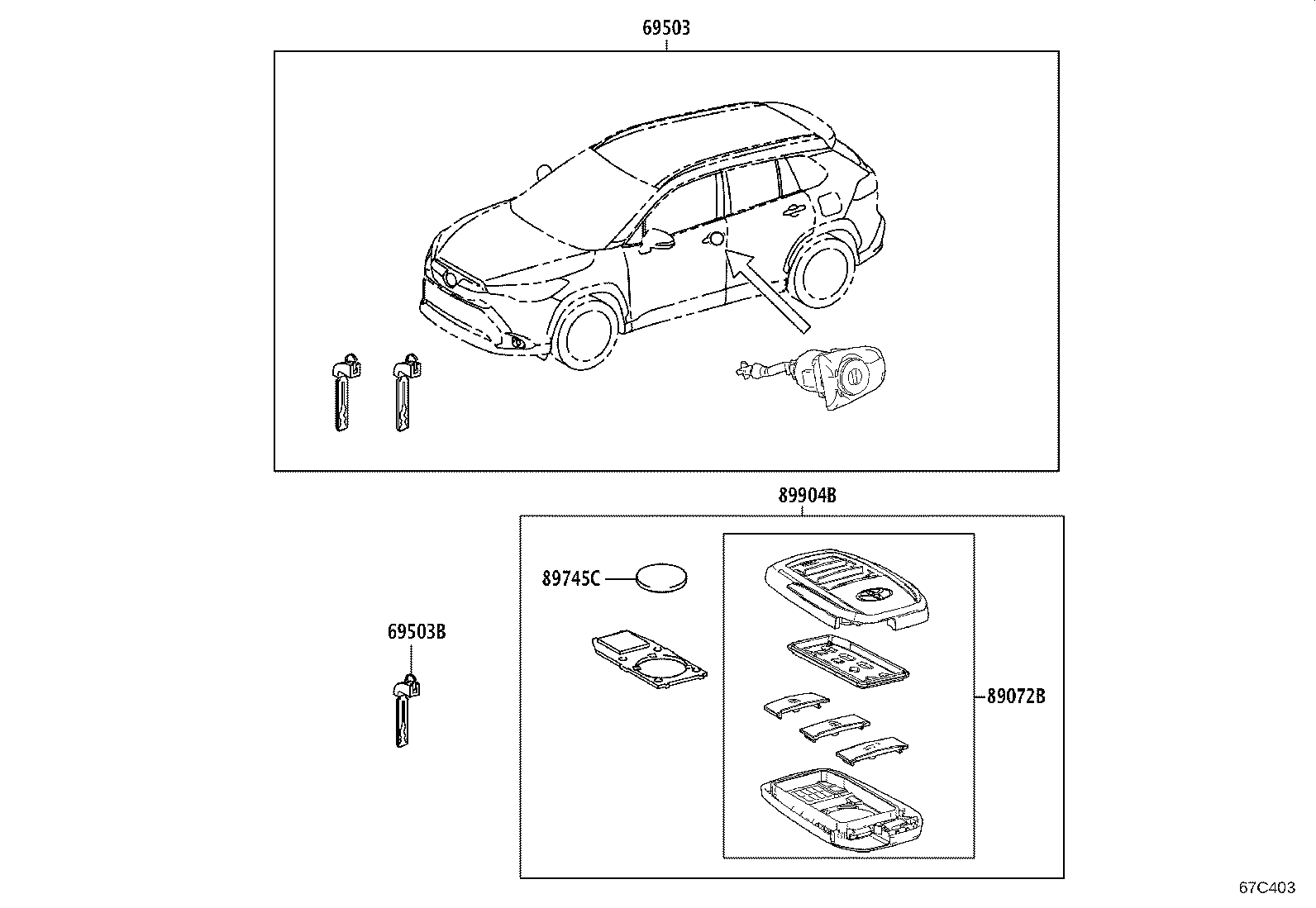 69005-16A20 CYLINDER SET, LOCK product image