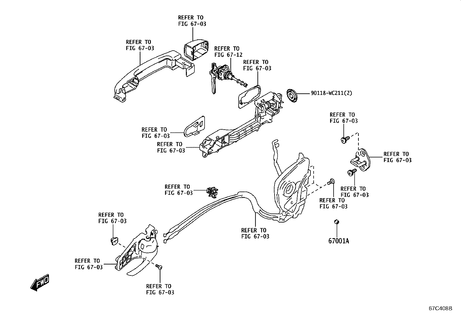 67404-WC006 FRAME SUB-ASSY, FRONT DOOR, REAR LOWER LH product image