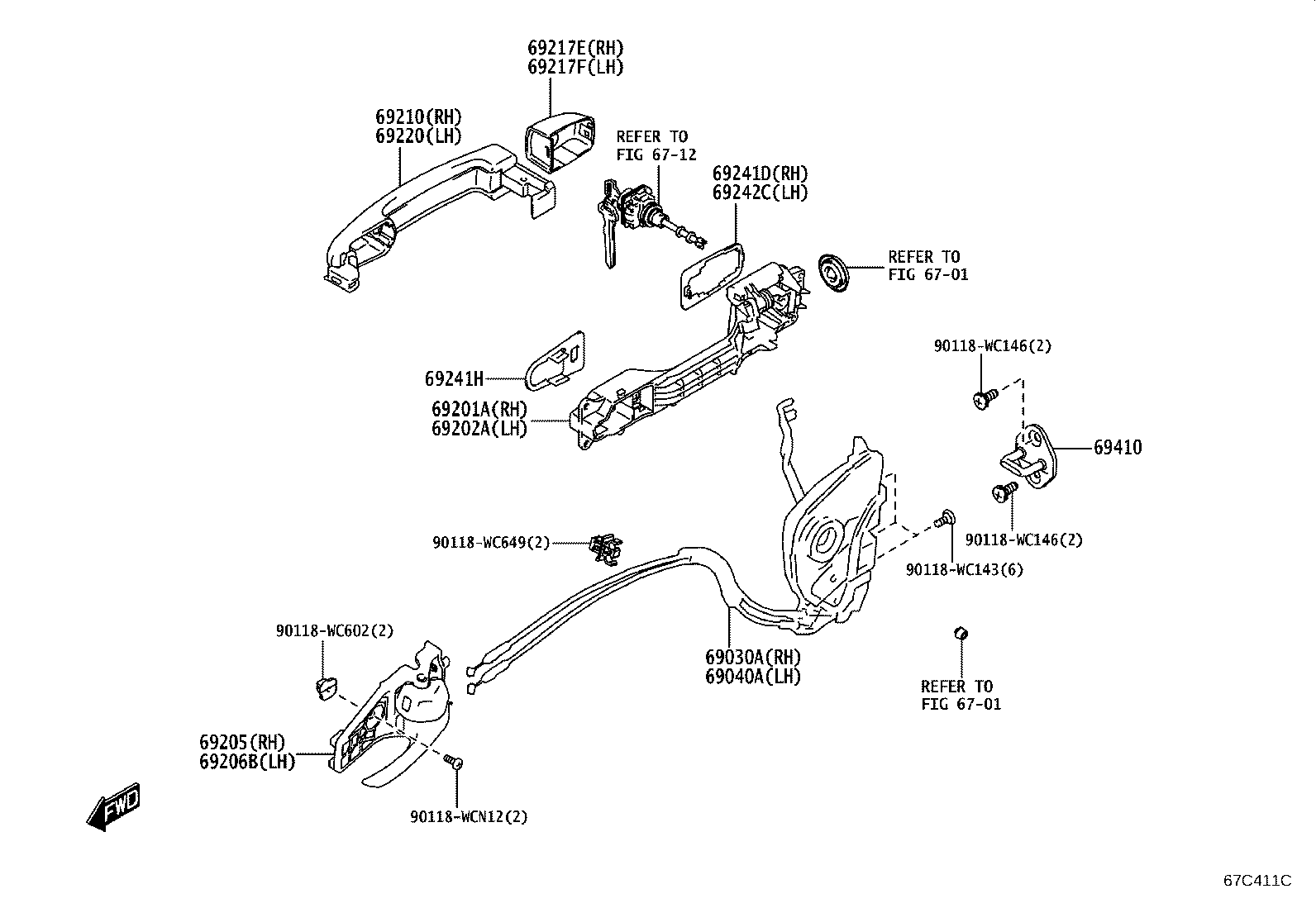 69210-WC168 HANDLE ASSY, FRONT DOOR, OUTSIDE RH product image