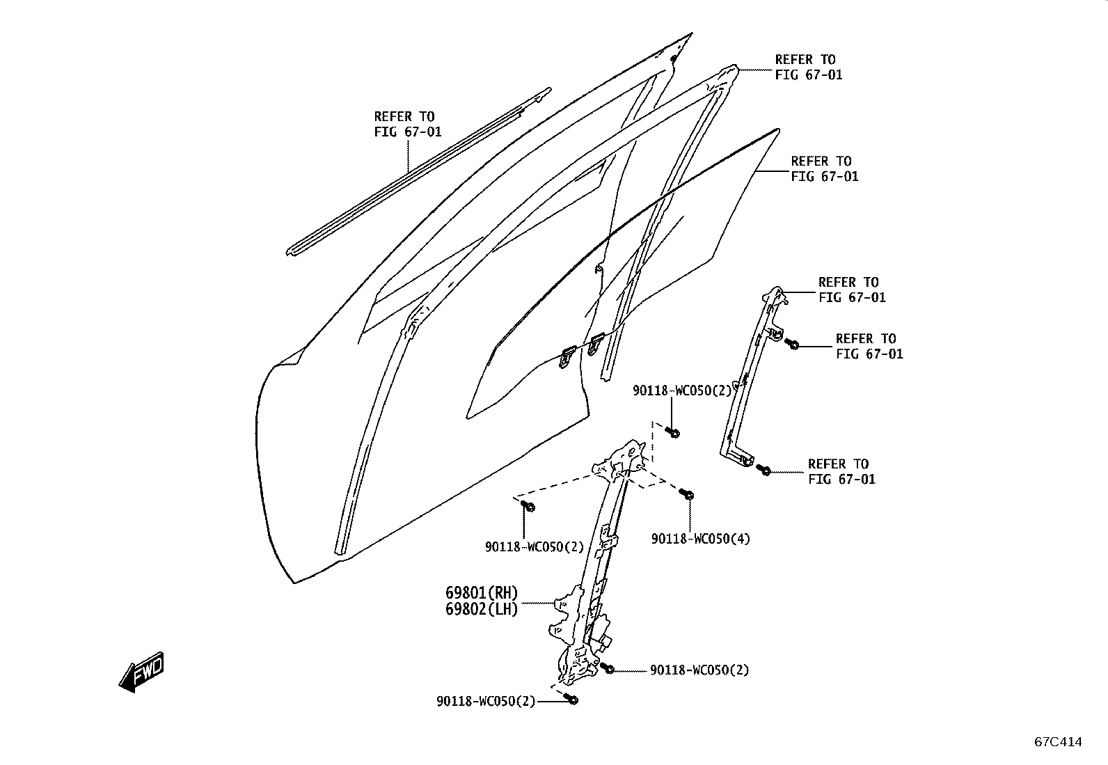 69802-WC017 REGULATOR SUB-ASSY, FRONT DOOR WINDOW, LH product image