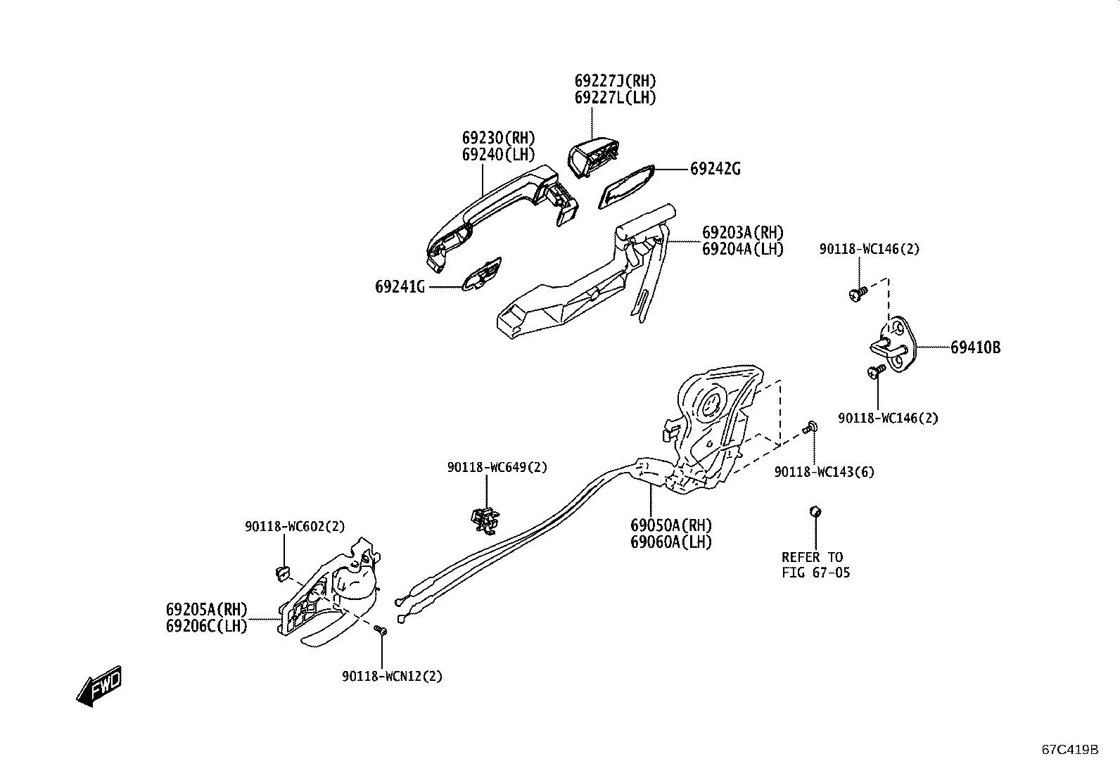 69060-WC030 LOCK ASSY, REAR DOOR W/MOTOR, LH product image