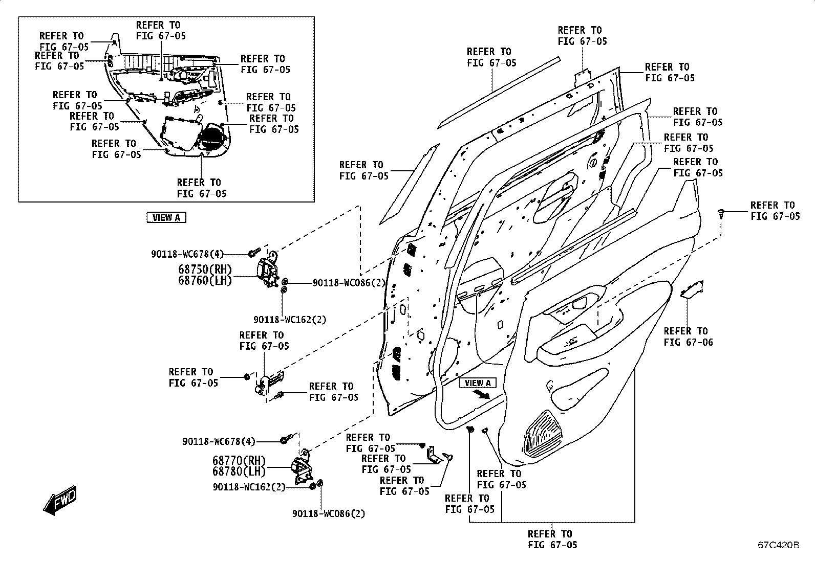 69840-WC010 REGULATOR SUB-ASSY, REAR DOOR WINDOW, LH product image
